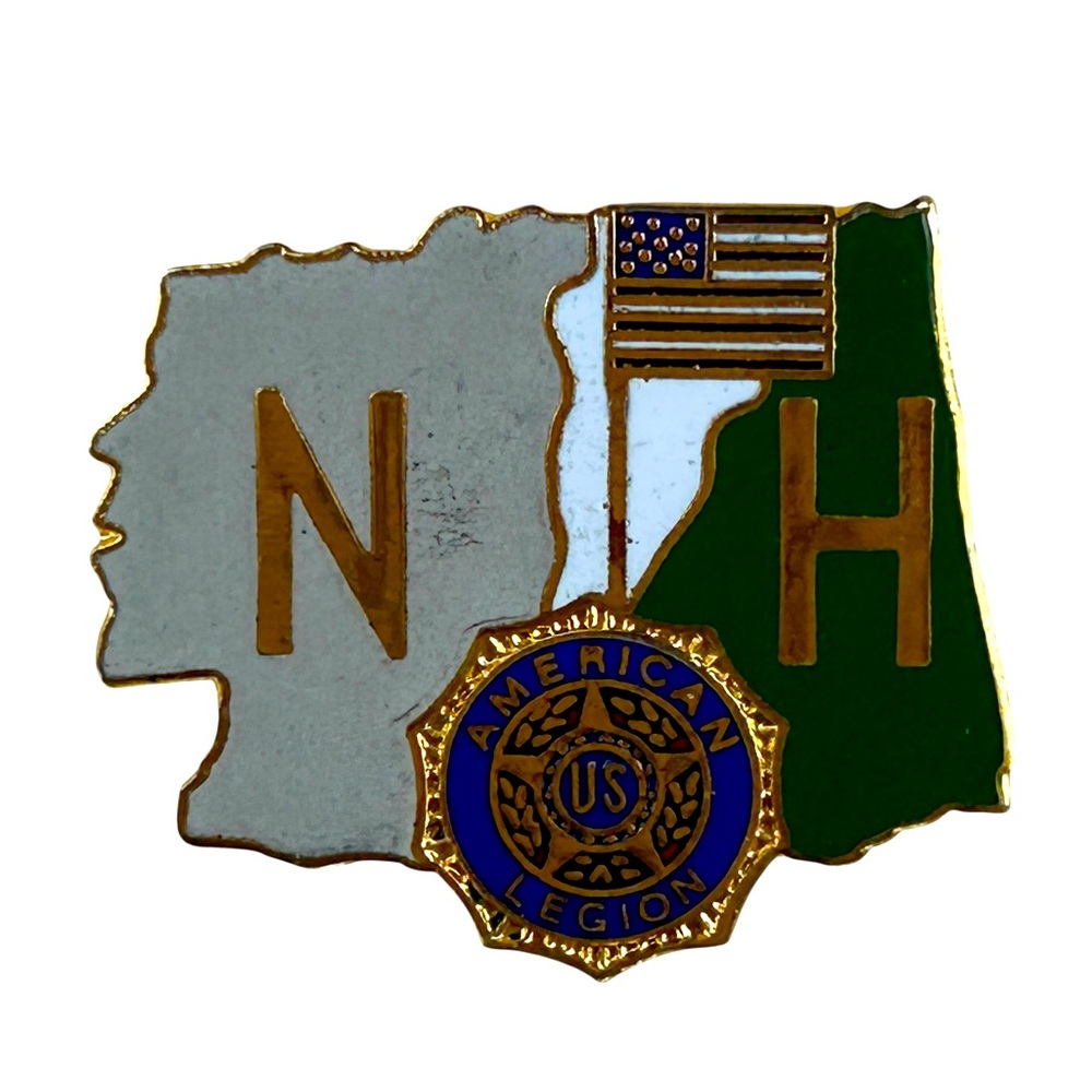 Vintage New Hampshire Old Man in the Mountain American Legion Enamel Travel Pin